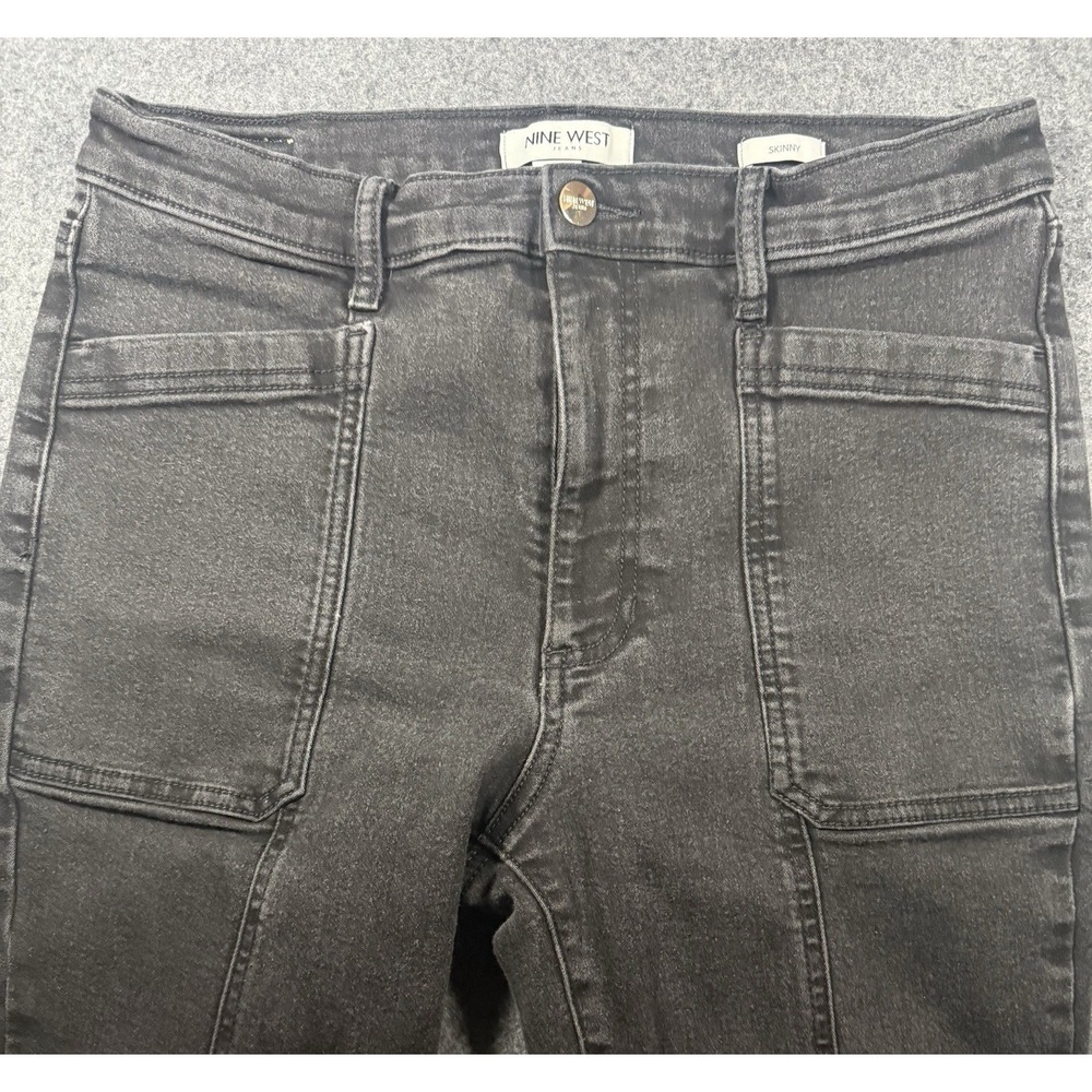 Nine West Jeans Women's Black Utility Style Skinny Jeans size 10